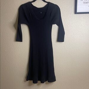 Nine West Black 3/4 Long Sleeve Dress